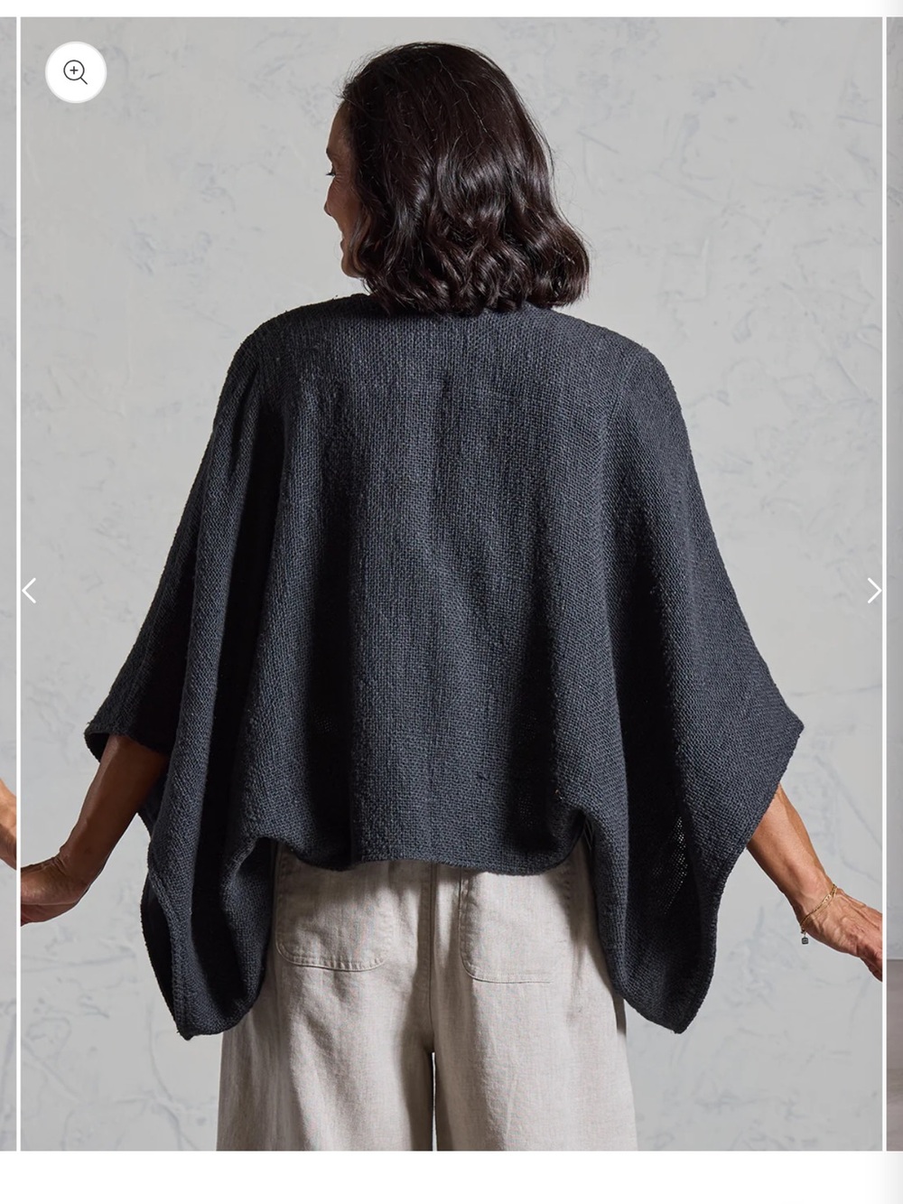 Nomad Charcoal Open-Front Cotton Shrug - Picture 7 of 8